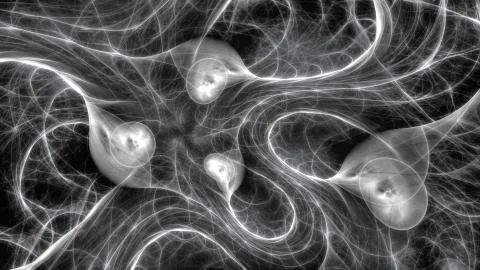 Quantum correlaction black and white abstract background 스톡 일러스트
