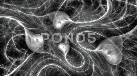 Quantum correlation black and white abstract background Illustration ...