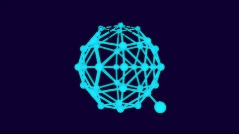 Quantum cryptocurrency mining process 3D animation isolated on blue Stock Footage 86867615