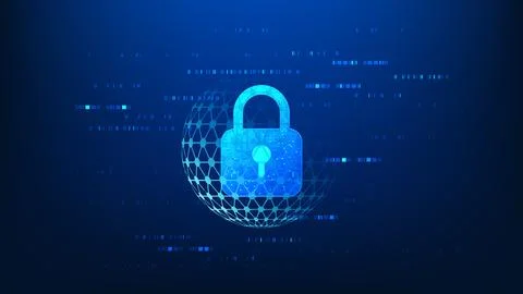 Quantum Cryptography Technology Background with Secure Lock Inside Digital .. Stock-Illustration