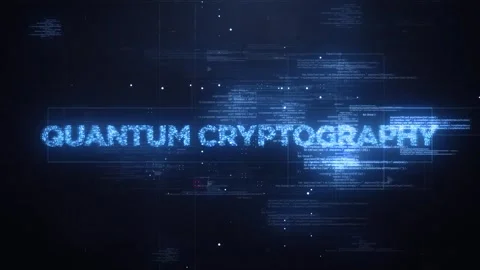 Quantum Cryptography Word on Dynamic Technology Background Stock Footage 317025727