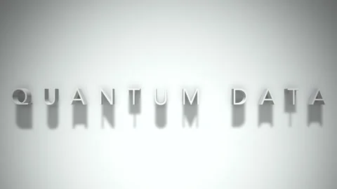 Quantum data 3D title animation white text on a white background Stock Footage 298897973