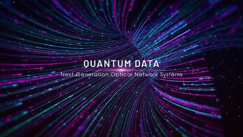 Quantum Data Next Generation Optical Network Systems in Deep Space Stock Illustration