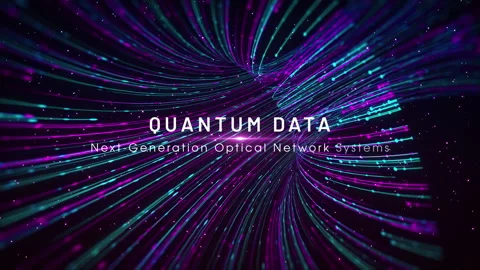 Quantum Data Optical Network Title Reveal Through Futuristic Space Stock Footage 345121751