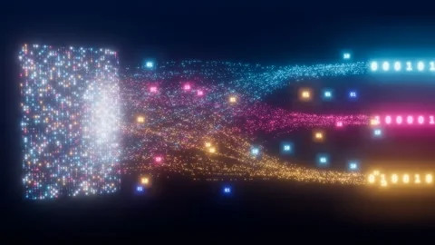 Quantum data stream flow animation Stock Footage 339332989