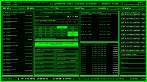 Quantum Deep System Scanner Kernel Reboot Core. Stock Footage 346670960