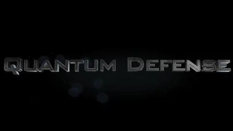 Quantum Defense title metal text on black alpha channel background Stock Footage 296224140