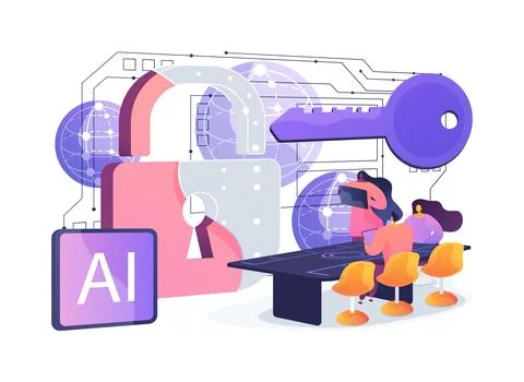 Quantum Encryption Key Distribution abstract concept vector illustration. Stock Illustration