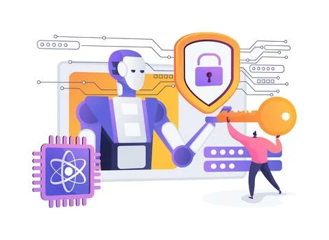 Quantum Encryption for Secure Networks abstract concept vector illustration. Stock Illustration