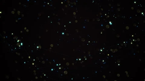 Quantum Energy Particles Abstract Motion in a Cosmic Network Stock Footage 301195307