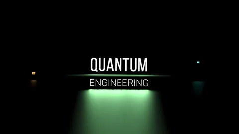 QUANTUM ENGINEERING text,luminous neon lettering,animation.3D render Stock Footage 280089977