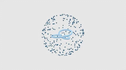 Quantum Entangled LNP mRNA Delivery - Mobius Blue Stock Footage 330444560