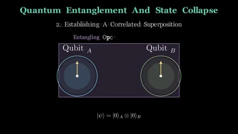 Quantum Entanglement and state collapse Stock Footage 339026771