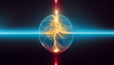 Quantum entanglement, future physics science concept Stock Illustration