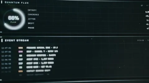 Quantum Flux data analytics and event stream from a UI Stock Footage 334441880