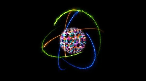 Quantum futuristic computer animation abstract pastel tone light sphere ball  스톡 일러스트