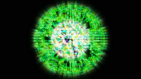 Quantum futuristic computer green animation abstract light sphere ball and light Video stock 151068116