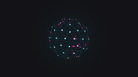 Quantum Geodesic Hologram Wireframe Seamless Loop Stock Footage 341724942