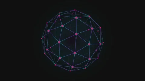 Quantum Geodesic Sphere Loop Green Screen Motion Graphic Stock Footage 341724221