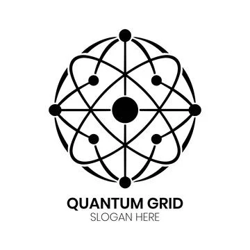 Quantum Globe Network Logo Design with Connected Nodes Icon Stockillustratie
