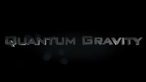 Quantum Gravity title metal text on black alpha channel background Video stock 296202295