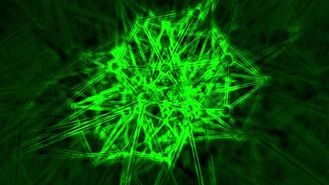 Quantum Green Core – Cyber Geometric Energy Loop (4K Seamless VJ Visual) Stock Footage 323039536