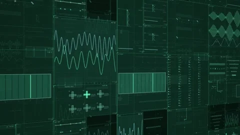 Quantum-hardware-bench-wall-mint-angled-lab-loop Stock Footage 343622759