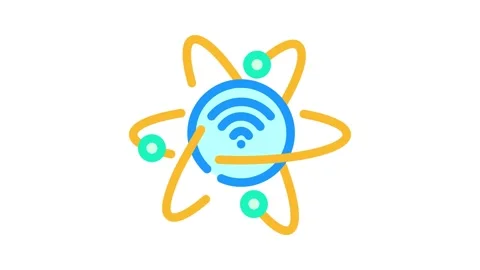 Quantum internet future technology color icon animation Stock Footage 327269152