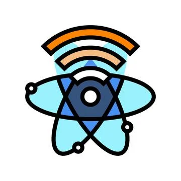 Quantum internet future technology color icon vector illustration Stock Illustration
