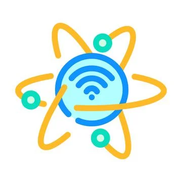 Quantum internet future technology color icon vector illustration Stock Illustration