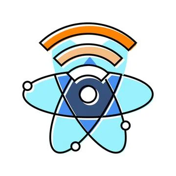 Quantum internet future technology color icon vector illustration Stock Illustration