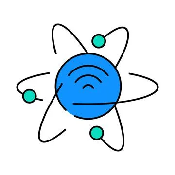 Quantum internet future technology icon color illustration Stock Illustration