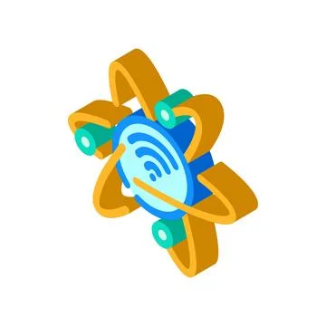 Quantum internet future technology isometric icon vector illustration Stock Illustration