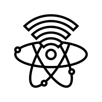 Quantum internet future technology line icon vector illustration Stock Illustration