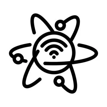Quantum internet future technology line icon vector illustration 스톡 일러스트