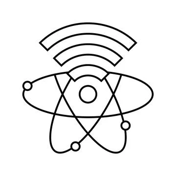 Quantum internet future technology line icon vector illustration 스톡 일러스트