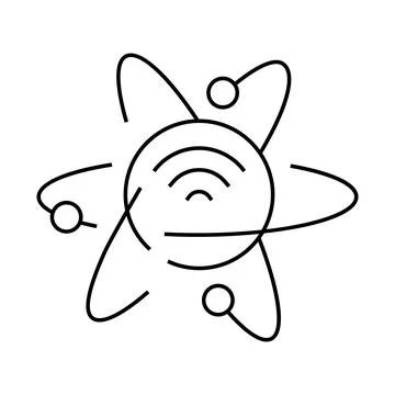 Quantum internet future technology line icon vector illustration Stock Illustration