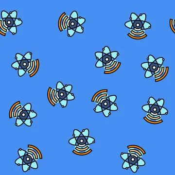 Quantum internet future technology vector seamless pattern Stock Illustration