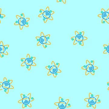 Quantum internet future technology vector seamless pattern Stock Illustration