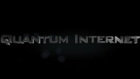 Quantum Internet title metal text on black alpha channel background Stock Footage 296206472