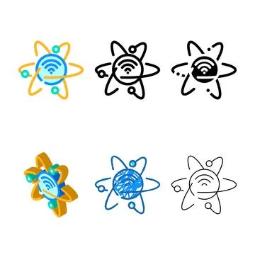 Quantum internet variations future technology color icon vector Stock Illustration