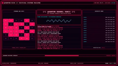 Quantum Kernel Panic Critical System Failure Screen. Stock Footage 345718517