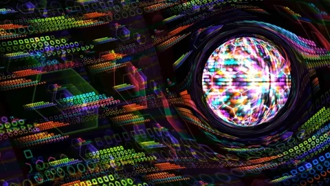 Quantum massive gravity light blue core and futuristic computer animation Stock Footage 151068119