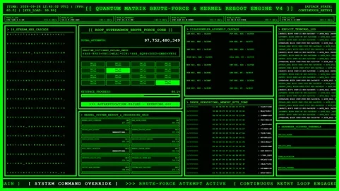 Quantum Matrix Brute Force Kernel Engine. Stock Footage 346670372