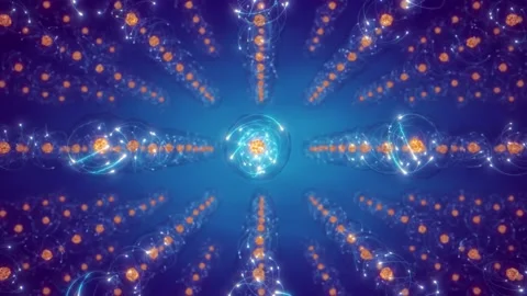 Quantum mechanics and atomic structure concept. Stock Footage 149678044