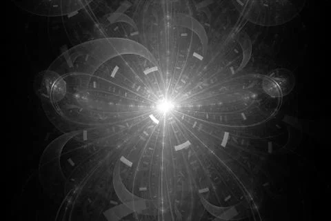 Quantum mechanics intensity map, black and white Stock Illustration