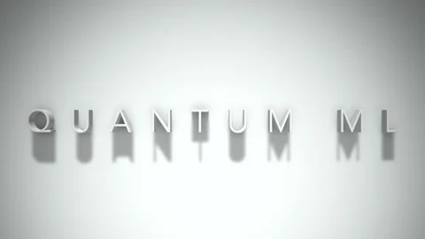 Quantum ml 3D title animation with shadows on a white background Stock Footage 296806664