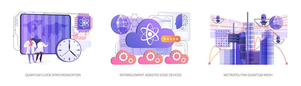 Quantum Networking Innovation abstract concept vector illustrations. Stock Illustration