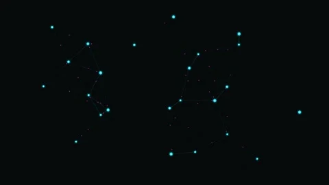 Quantum Neural Synapse Network Nodes and Laser Pulses Motion Loop Stock Footage 346647835