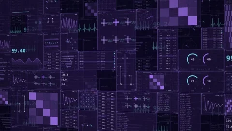 Quantum-operations-centre-wall-violet-front-view-loop Video stock 343623297